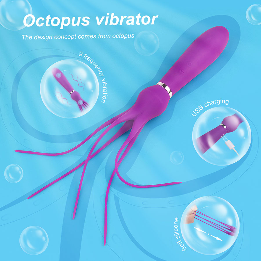 eager beaver sex toy SQUID Rechargeable Tickler Vibrator 9 Speeds – The Hidden Closet