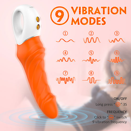 TORNADO Orange Real Feel 9 Inch Dildo Vibrator The Hidden Closet TORNADO Orange Real Feel 9 Inch Dildo Vibrator The Hidden Closet