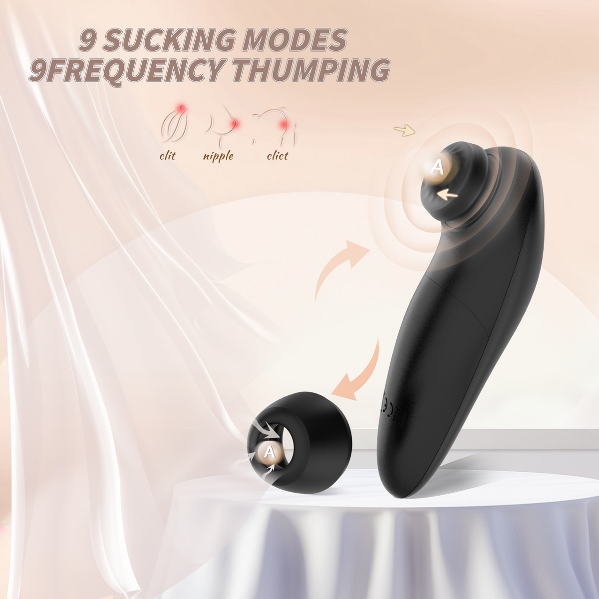 Creamy Battery Operated Sucking Vibrator