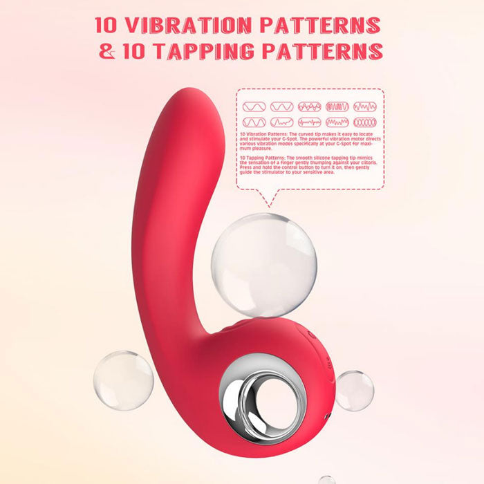 SHARPY Dual Power Rechargeable Knocking Vibrator 7 Inch