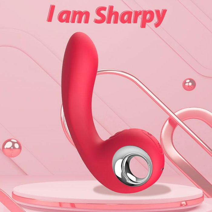 SHARPY Dual Power Rechargeable Knocking Vibrator 7 Inch