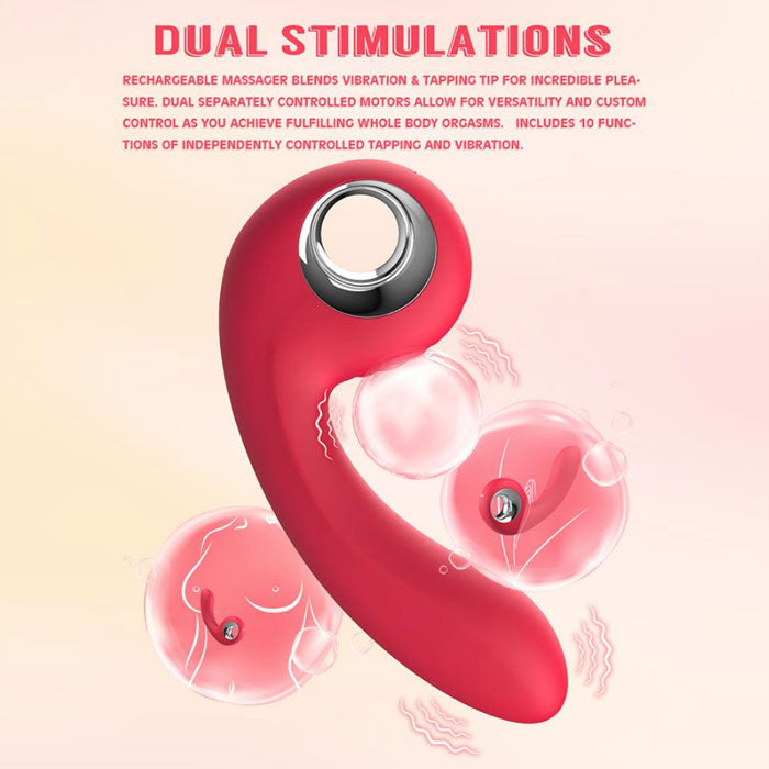 SHARPY Dual Power Rechargeable Knocking Vibrator 7 Inch