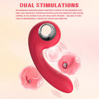SHARPY Dual Power Rechargeable Knocking Vibrator 7 Inch