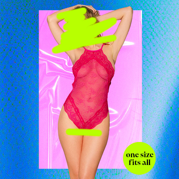 TRACY Red Crotchless Lace Body Free Size