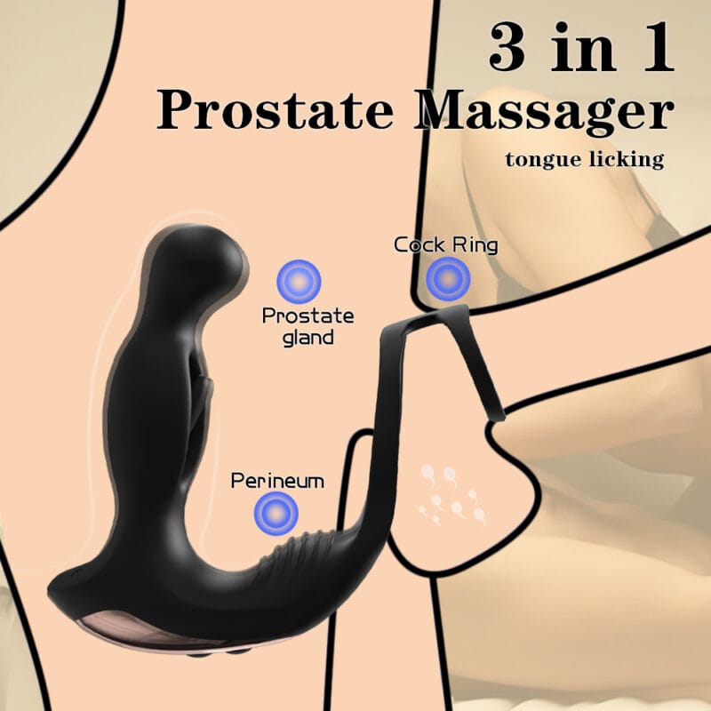 Venom Remote Rechargeable Prostate Massage Vibrator with Cock Rings