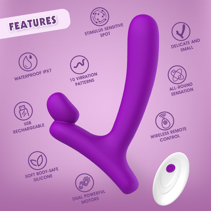 HORNY Dual Stimulation Double Power Rechrageable G-Spot Vibrator