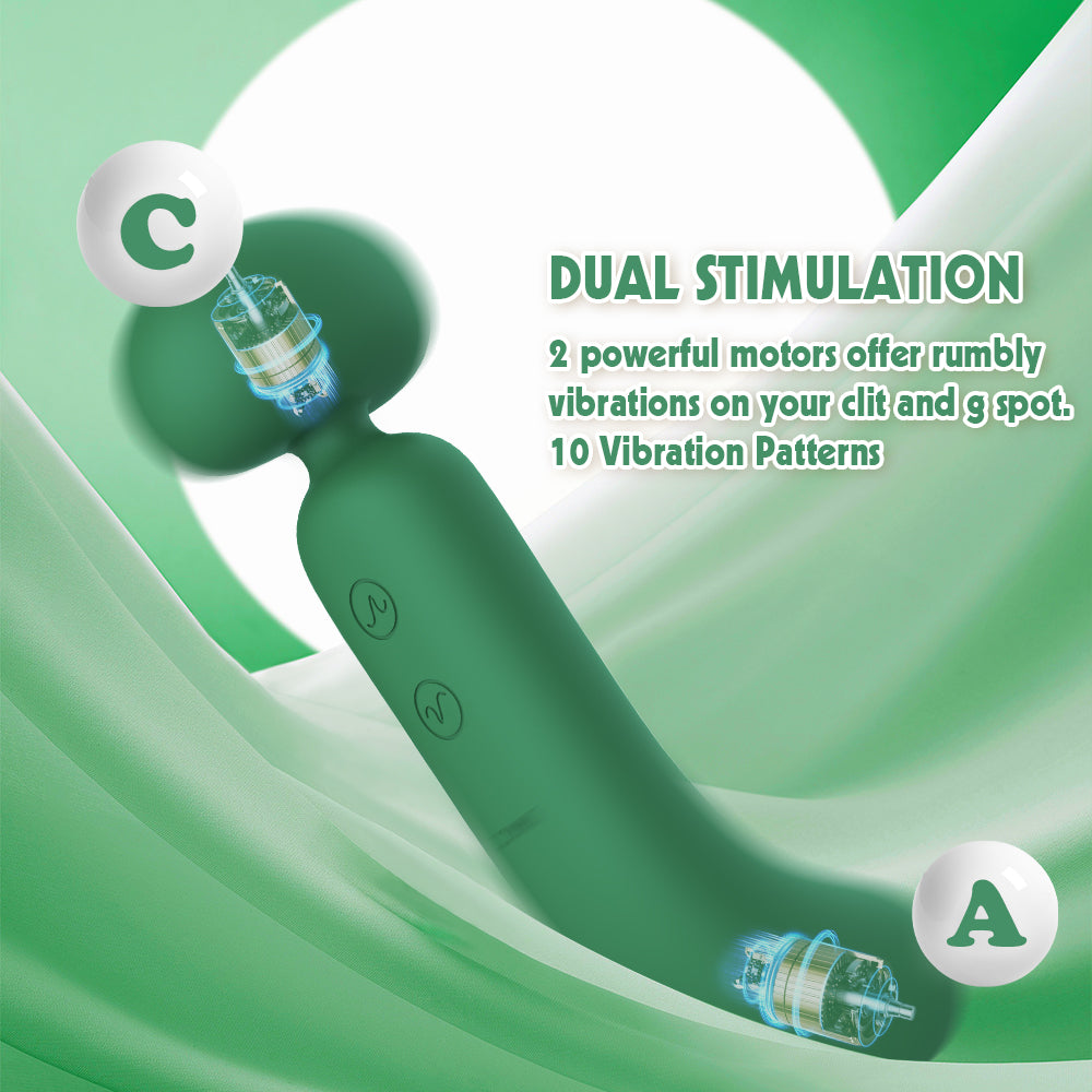 BUSTER Dual Stimulation Double Power Rechargeable Vibrator 10 Patterns