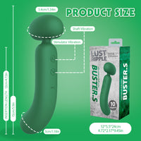 BUSTER Dual Stimulation Double Power Rechargeable Vibrator 10 Patterns
