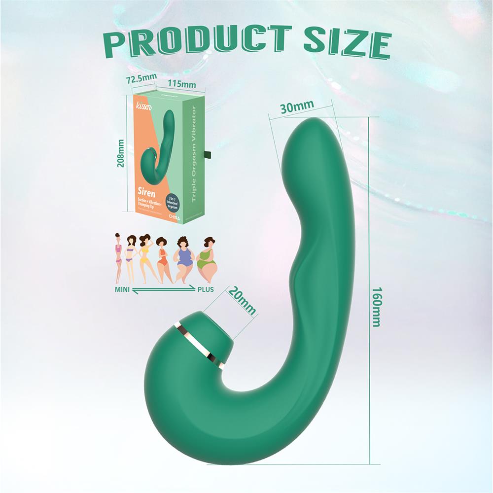 SIREN Dual Stimulation Thumping Rechrageable Suction Vibrator 6.2 Inch