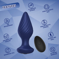 ESCTASY Spiral Remote Rechrageable Vibrating Anal Plug