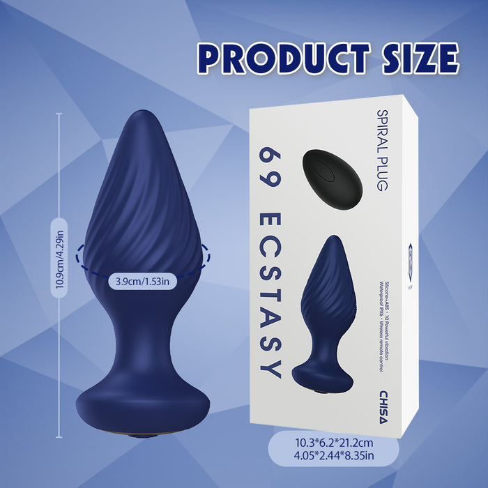 ESCTASY Spiral Remote Rechrageable Vibrating Anal Plug