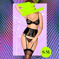 KIARA Sexy Black Vinyl Lingerie S/M The Hidden Closet KIARA Sexy Black Vinyl Lingerie S/M The Hidden Closet