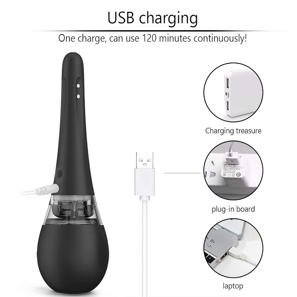 Joyable Unisex Douche Dildo Rechargeable Cleanse Vibrate