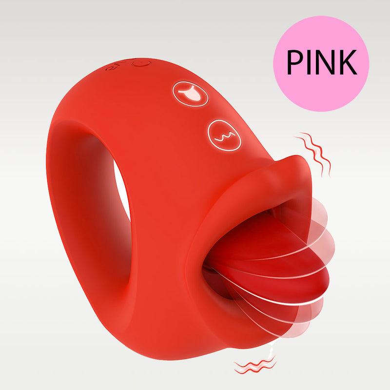 PINK TONGUE Rechargeable Licking Clitoral Vibrator 10 Modes