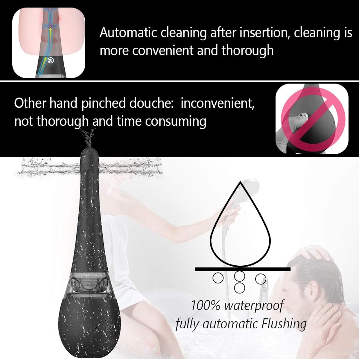 Joyable Unisex Douche Dildo Rechargeable Cleanse Vibrate