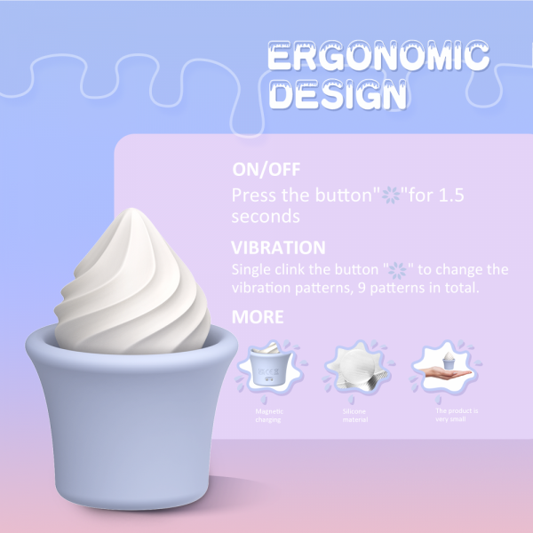 Ice Cream Rechargeable Vibrator 9 Speeds