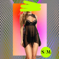 MARGO Black Mesh Babydoll 2-Piece S/M