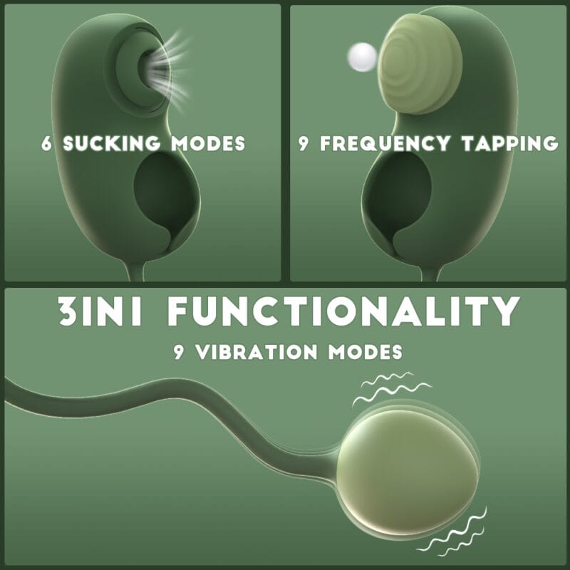 Pea Pod Green Rechargeable Pulsing Vibrator