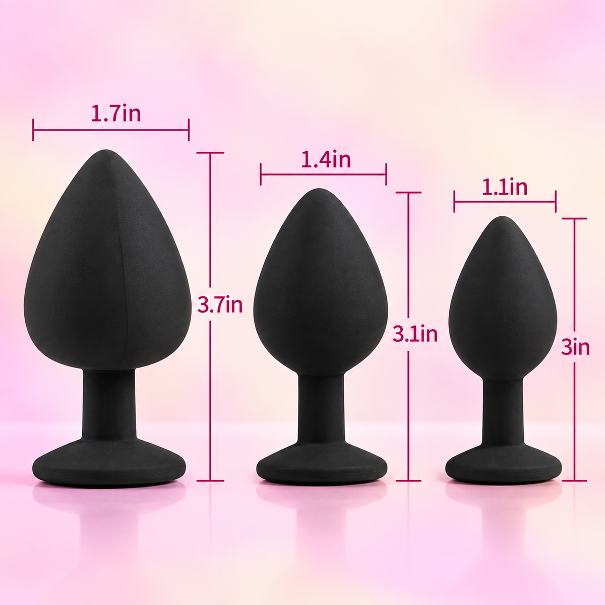 COZY Anal Silicone Plug S with Round Shape Clear Diamond