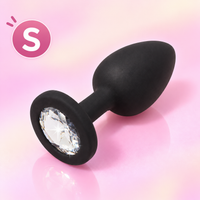 COZY Anal Silicone Plug S with Round Shape Clear Diamond