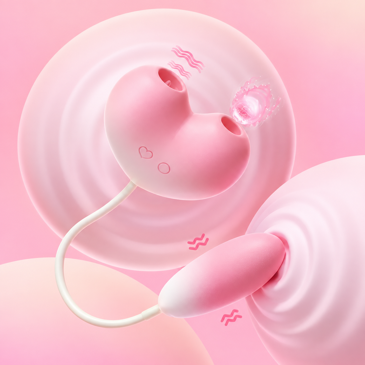 HEART Firm Power Vibration with Suction and Tongue