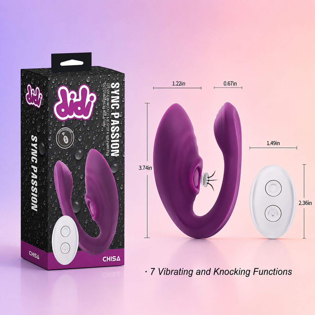 Sync Passion Knocking Vibrator with Remote Controller