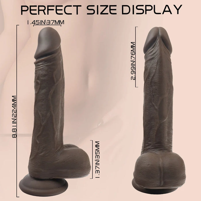 LIAM Black Dildo Vibration with Remote Controller