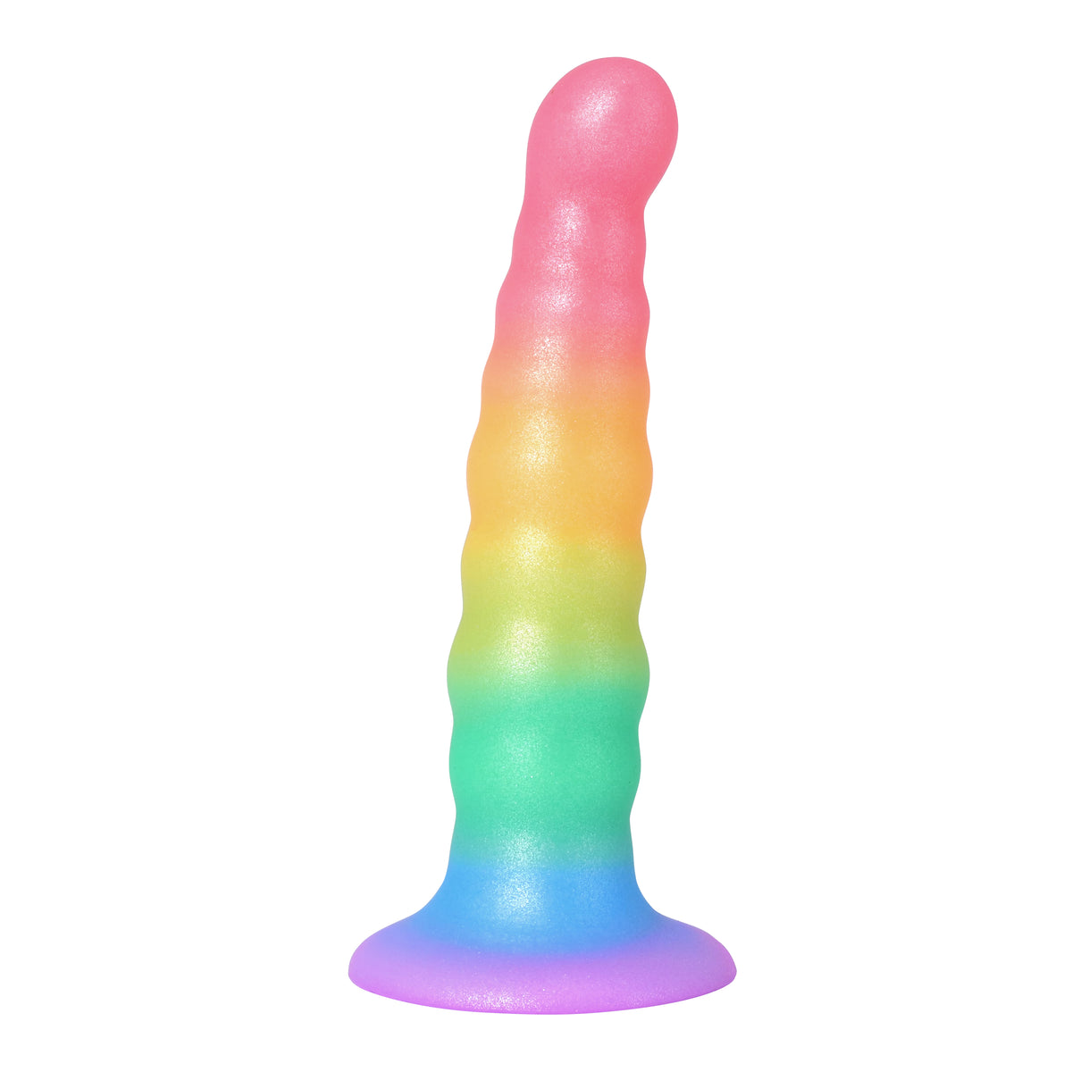 UNIC Sensual Rainbow Wave Suction Cup Silicone Dildo 6.5 Inch