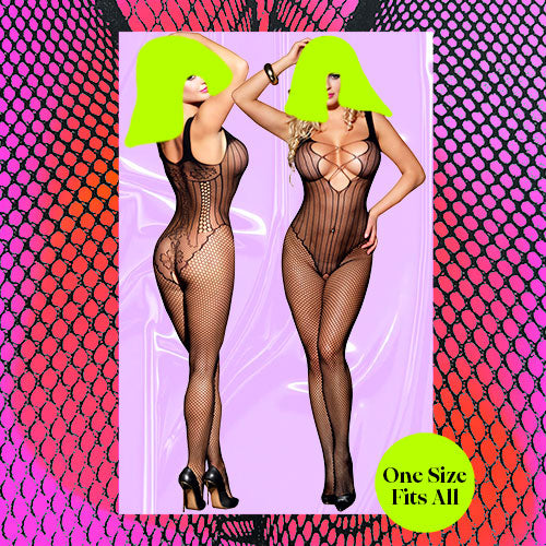 GWEN Sexy Fishnet Crotchless Bodystocking One Size Fits All