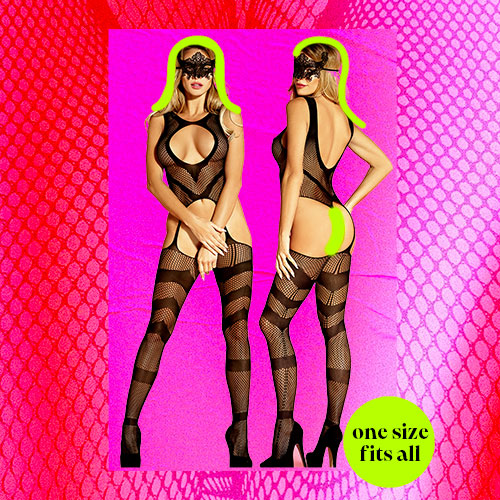 SASSY Sexy Fishnet Crotchless Bodystocking One Size Fits All