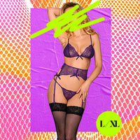 TISHA Naughty Purple Lace Lingerie L/XL