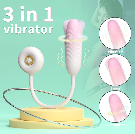 Tangle Cable Toy 3 in 1 Spining Love Egg Vibrator 9 Speeds