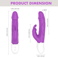 RADI Purple Real Feel Rabbit Vibrator 8.39 Inch