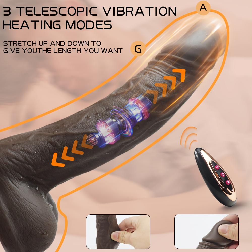 LIAM Black Dildo Vibration with Remote Controller