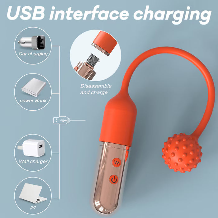 Eternal Love Orange Bead Texture Rechargeable Vibrator