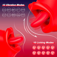 PINK TONGUE Rechargeable Licking Clitoral Vibrator 10 Modes