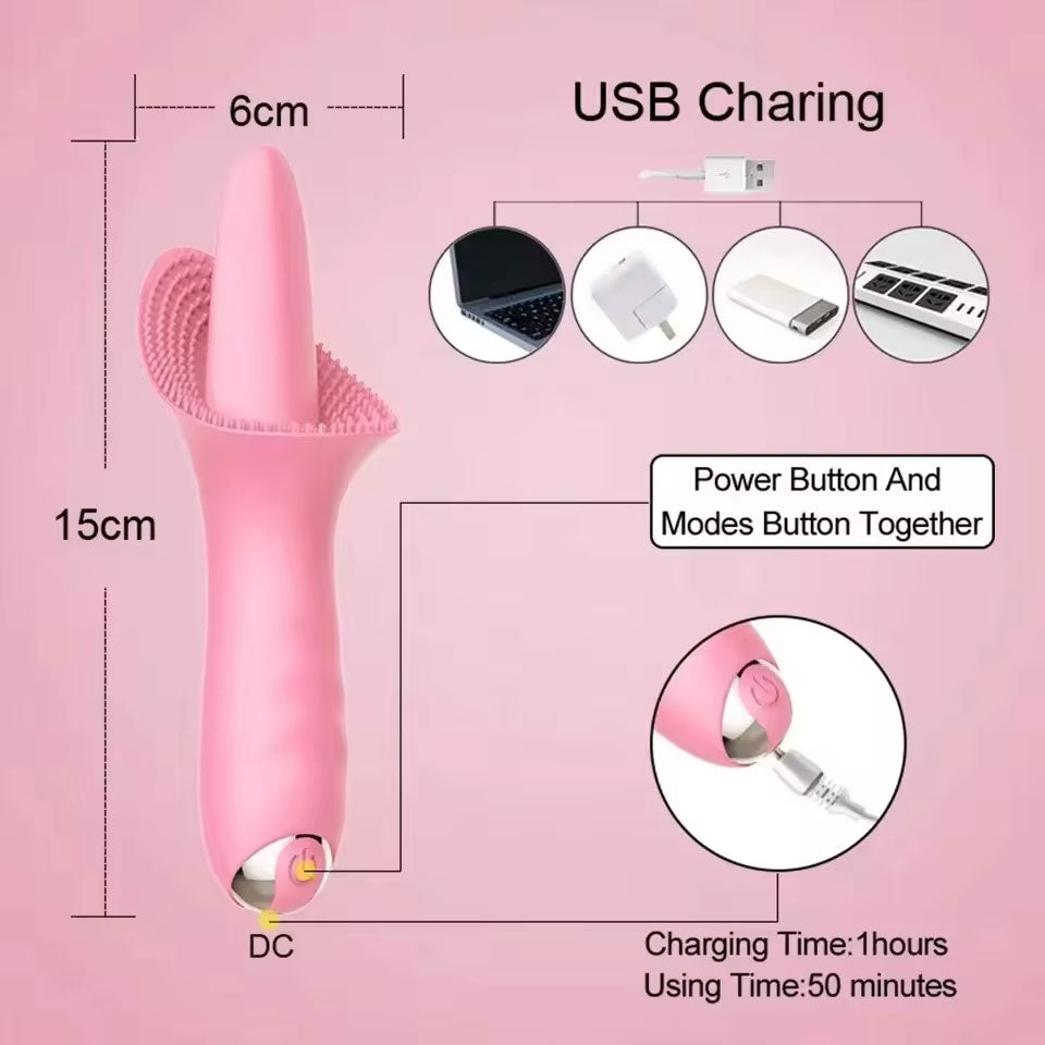 SABER Tongue Rechargeable Clitoral Vibrator 10 Modes