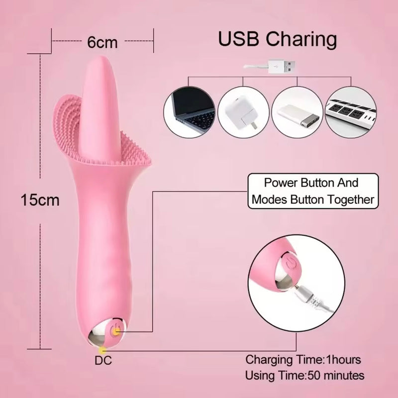 SABER Tongue Rechargeable Clitoral Vibrator 10 Modes