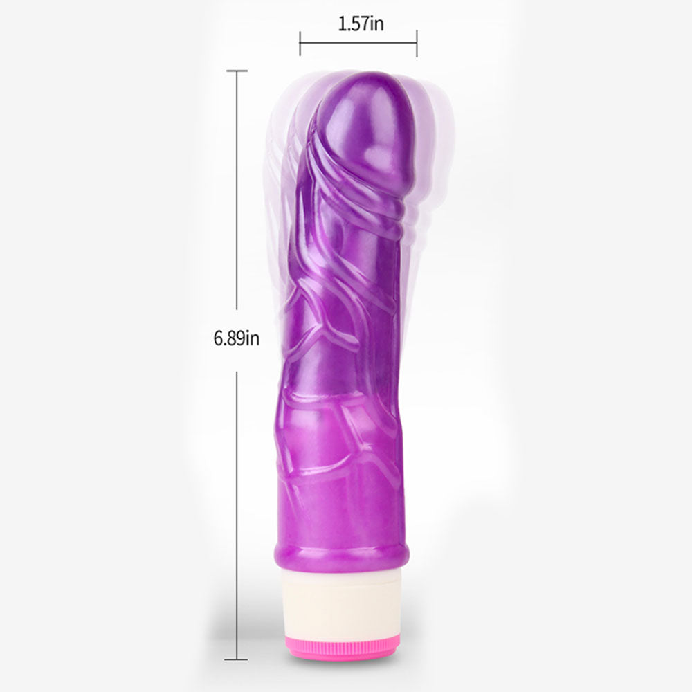 Basic Theory Purple Realistic Dildo Vibrator 6.9 Inch