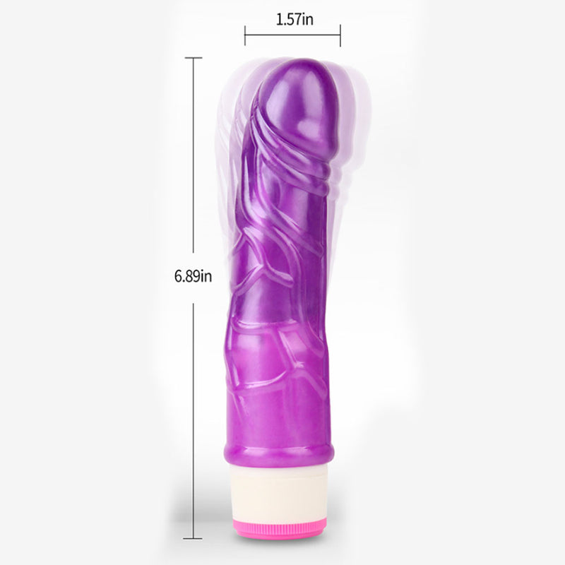 Basic Theory Purple Realistic Dildo Vibrator 6.9 Inch