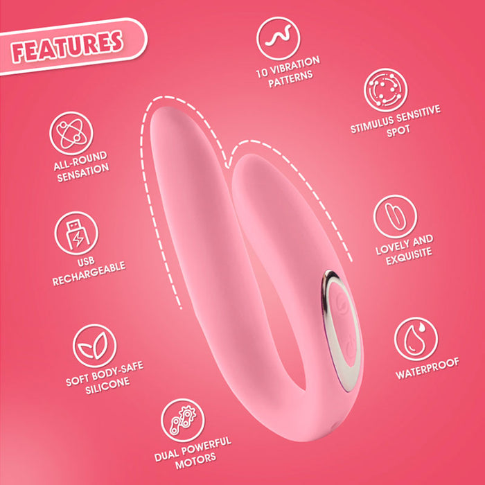 APHROVIVE Sync Fun Pink Rechargeable Couple's Vibrator