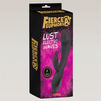 LUST ELECTRO Black Waving Rechargeable Rabbit Vibrator 7.67 Inch