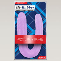 HI RUBBER Purple Double Penetration Dildo 17.7 Inch