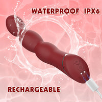 Lapper Red Beaded Rechargeable Vibrator 8 Inch