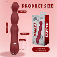 Lapper Red Beaded Rechargeable Vibrator 8 Inch