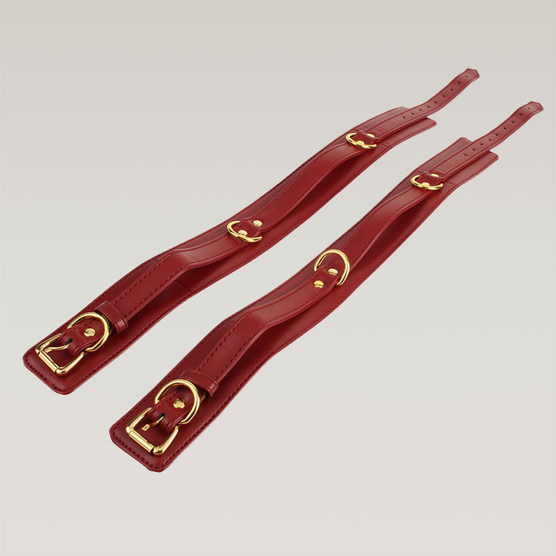 BEHAVE Red Deluxe Wrist to Thigh Cuff Bondage Set