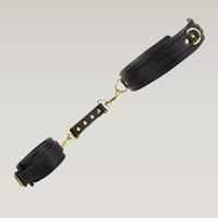 BEHAVE Black Deluxe Wrist to Thigh Cuff Bondage Set