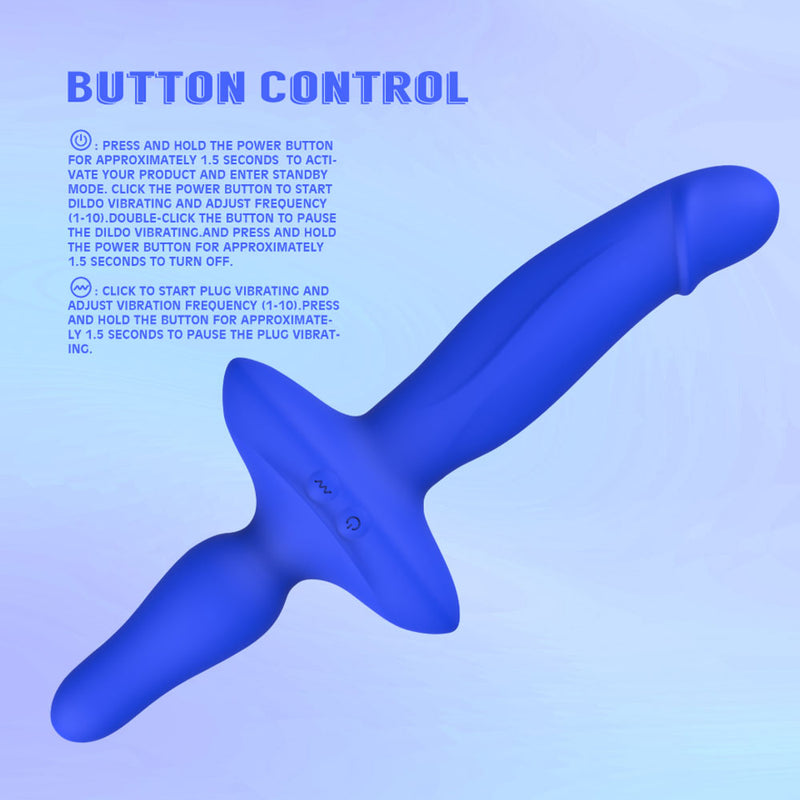 RITTER Blue Rechargeable Double-Ended Butt Plug and Dildo Vibrator