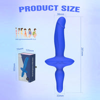RITTER Blue Rechargeable Double-Ended Butt Plug and Dildo Vibrator