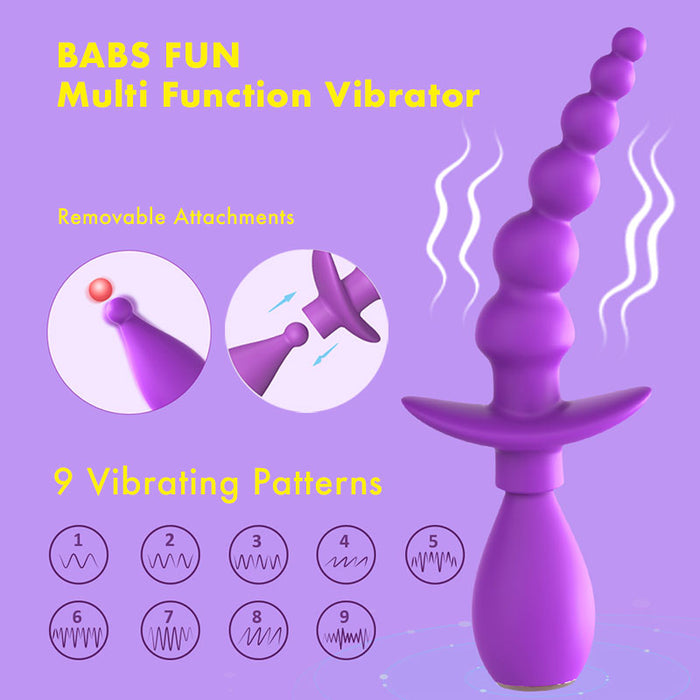 BABS FUN Multi Function Anal and Nipple Vibrator 7.8 Inch